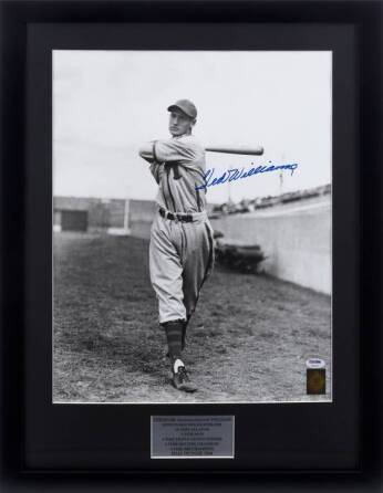 TED WILLIAMS SIGNED 1938 MINNEAPOLIS MILLERS PHOTOGRAPH