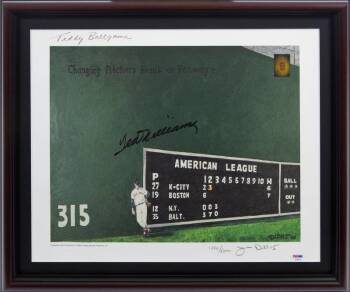 TED WILLIAMS SIGNED "TEDDY BALLGAME" LITHOGRAPH