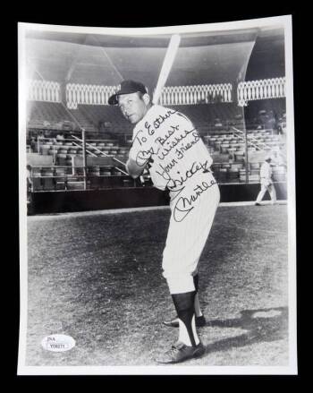 MICKEY MANTLE SIGNED AND INSCRIBED PHOTOGRAPH