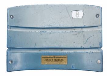 ORIGINAL SEAT BACK FROM YANKEE STADIUM SEAT NUMBER 8 - YOGI BERRA