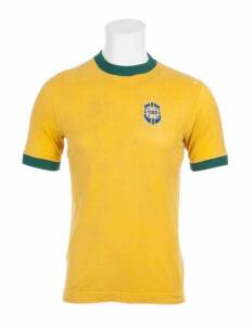 PELE GAME WORN AND SIGNED 1970 BRAZIL NATIONAL TEAM JERSEY