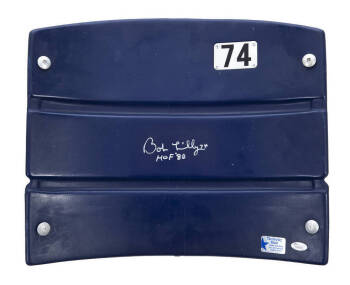 BOB LILLY SIGNED ORIGINAL SEAT BACK FROM COWBOYS STADIUM SEAT NUMBER 74
