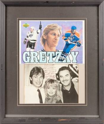 WAYNE GRETZKY SIGNED AND INSCRIBED PHOTOGRAPH TO BURT REYNOLDS