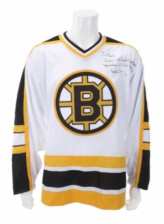 BURT REYNOLDS BOBBY ORR INSCRIBED JERSEY