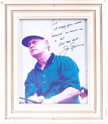 JACK NICKLAUS SIGNED AND INSCRIBED PHOTOGRAPH TO BURT REYNOLDS