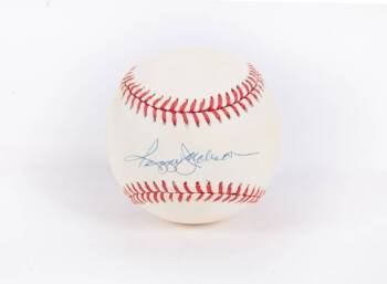 BURT REYNOLDS REGGIE JACKSON SIGNED BASEBALL