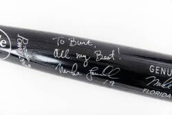 BURT REYNOLDS MIKE LOWELL SIGNED AND INSCRIBED BAT - 2