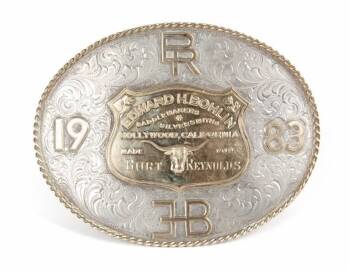 BURT REYNOLDS EDWARD BOHLIN GOLD AND STERLING BUCKLE