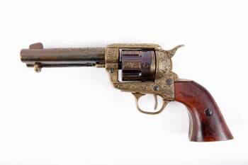 BURT REYNOLDS NON-FIRING PROP GUN WITH ENGRAVED BRONZE FINISH