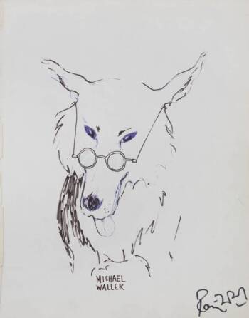 RONNIE WOOD "MICHAEL WALLER" WOLF SKETCH