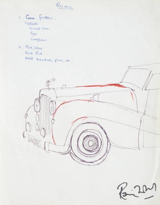 RONNIE WOOD NOTES WITH DRAWINGS