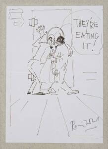 RONNIE WOOD "THEY'RE EATING IT!" SKETCH