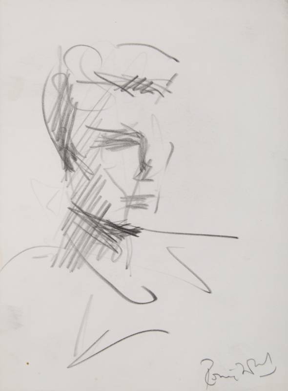 RONNIE WOOD PROFILE STUDY SKETCH OF A MALE