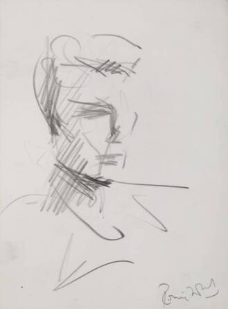 RONNIE WOOD PROFILE STUDY SKETCH OF A MALE