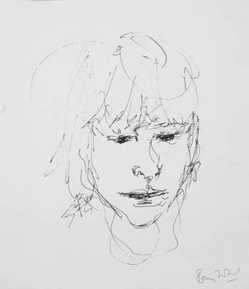 RONNIE WOOD SKETCH OF TYRONE WOOD