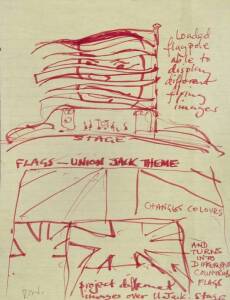 RONNIE WOOD SKETCH OF A CONCERT STAGE THEME
