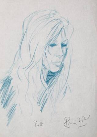 RONNIE WOOD SKETCH OF PATTI HANSEN