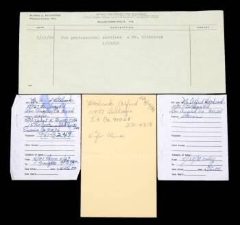 HITCHCOCK SERVICE RECEIPTS