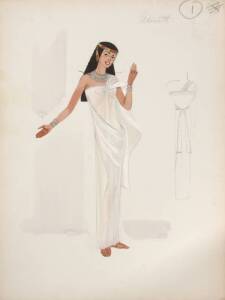 "CLEOPATRA" COSTUME AND JEWELRY CONCEPTUAL SKETCH FOR ASENETH