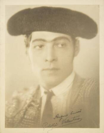 RUDOLPH VALENTINO PHOTOGRAPH WITH STAMPED SIGNATUR