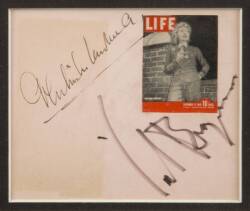 GERTRUDE LAWRENCE AND YUL BRYNNER SIGNED CUT SHEET - 2