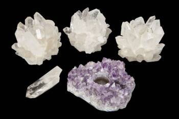CHER OWNED ROCK CRYSTAL VOTIVE HOLDERS