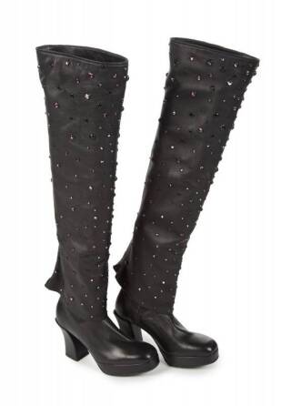 CHER LEATHER THIGH-HIGH BOOTS