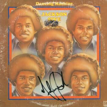 MICHAEL JACKSON TWICE SIGNED "DANCING MACHINE" ALBUM