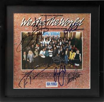 WE ARE THE WORLD SIGNED ALBUM COVER