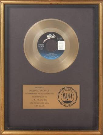 MICHAEL JACKSON "GOLD" RECORD AWARD