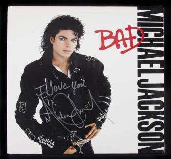 MICHAEL JACKSON SIGNED "BAD" ALBUM