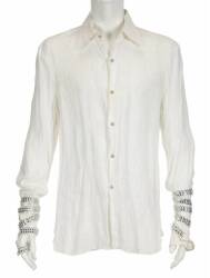 MICHAEL JACKSON WHITE LINEN 45TH BIRTHDAY PARTY SHIRT