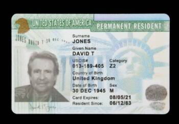 DAVY JONES UNITED STATES PERMANENT RESIDENT CARD