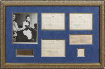 ELVIS PRESLEY 1956 HOTEL RECEIPT DISPLAY •