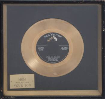 ELVIS PRESLEY “GOLD” RECORD FOR HIS MOTHER