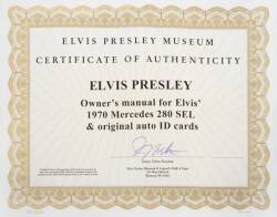 ELVIS PRESLEY MERCEDES OWNER'S MANUAL - 2