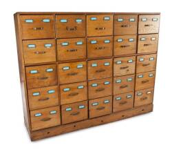 DOM DeLUISE OAK FILING CABINET