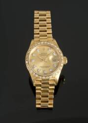 DOM DeLUISE 18K YELLOW GOLD AND DIAMOND ROLEX