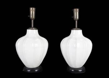 SID CAESAR PAIR OF CERAMIC LAMPS