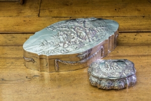 LUISE RAINER TWO AUSTRIAN SILVER LIDDED CONTAINERS