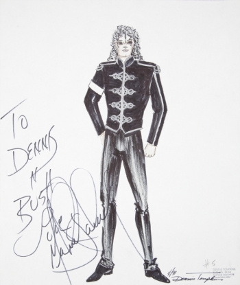 MICHAEL JACKSON SIGNED COSTUME SKETCH