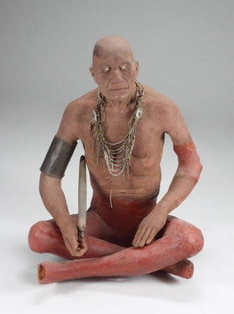 MICHAEL JACKSON NEVERLAND RANCH LIFE SIZE SEATED INDIAN FIGURE
