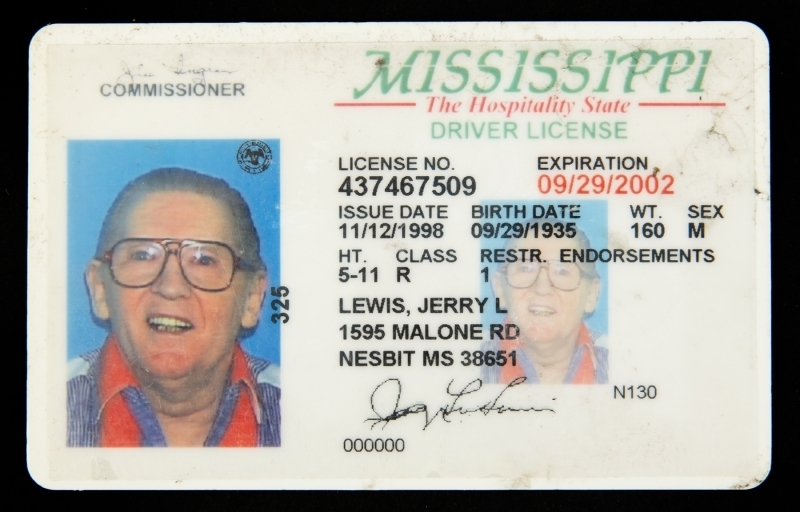 JERRY LEE LEWIS DRIVER'S LICENSE