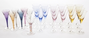 ASSORTED COLORED WINE GLASSES
