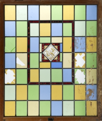 ANTIQUE STAINED GLASS PANEL