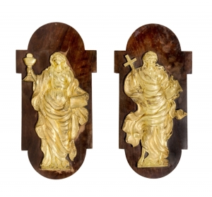 TWO GILT WALL PLAQUES