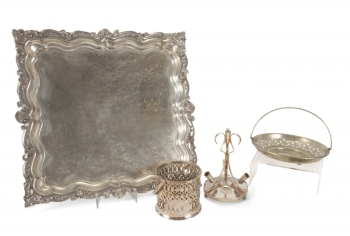 JOAN COLLINS SILVERPLATED TABLETOP ITEMS
