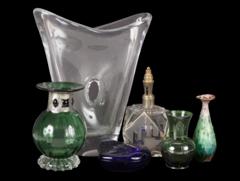 JOAN COLLINS GROUP OF GLASS ITEMS