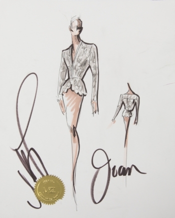 JOAN COLLINS MARK ZUNINO FASHION SKETCHES