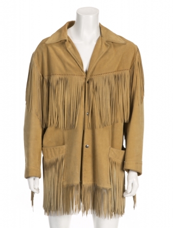 LARRY HAGMAN WORN JO O KAY FRINGE LEATHER JACKET